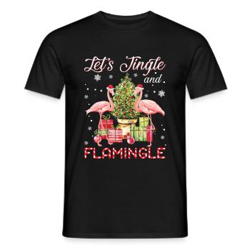 Let’s Jingle And Flamingle Funny Flamingo - T-shirt homme - noir - Devant - AI Model Male 178 light (178cm)