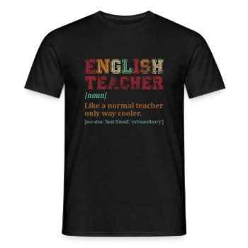 Professeur d'anglais comme un enseignant normal - T-shirt homme - noir - Devant - AI Model Male 178 light (178cm)