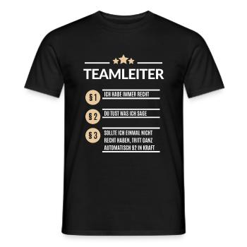 Team Leader I'm always right - Men's T-Shirt - black - Front - AI Model Male 178 light (178cm)