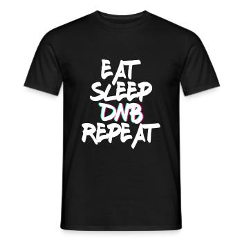 Eat Sleep DNB Repeat Musik Tanzen - Männer T-Shirt - Schwarz - Vorne - AI Model Male 178 light (178cm)