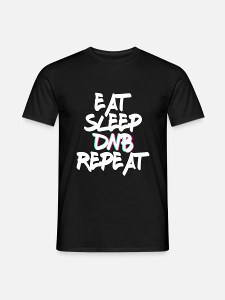 Eat Sleep DNB Repeat Musik Tanzen - Männer T-Shirt - Schwarz