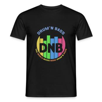 Drum And Bass Elektronische Musik - Männer T-Shirt - Schwarz - Vorne - AI Model Male 178 light (178cm)
