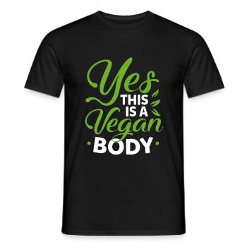 Yes This Is A Vegan Body Funny Fitness Lovers - Männer T-Shirt - Schwarz - Vorne - AI Model Male 178 light (178cm)