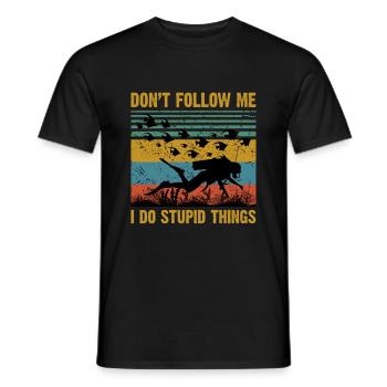 Ne me suivez pas, je fais des choses stupides - T-shirt homme - noir - Devant - AI Model Male 178 light (178cm)