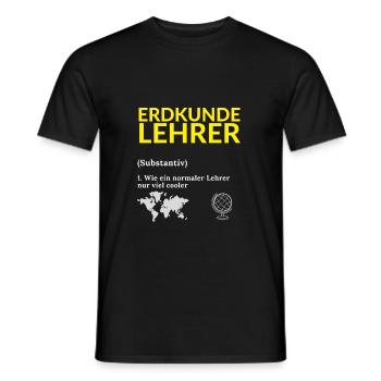 Erdkundelehrer Erdkunde Lehrer Spruch Schule - Männer T-Shirt - Schwarz - Vorne - AI Model Male 178 light (178cm)
