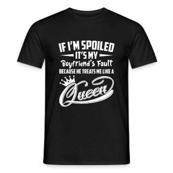 If I'm Spoiled It's My Boyfriend's Fault Funny - Männer T-Shirt - Schwarz - Vorne - AI Model Male 178 light (178cm)