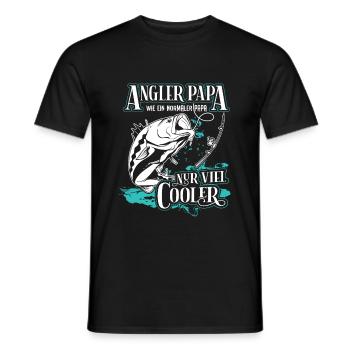 Angler Papa Angeln Angelfan Fischer Fischen Vater - Männer T-Shirt - Schwarz - Vorne - AI Model Male 178 light (178cm)