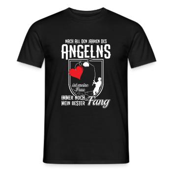 Mein Bester Fang Angler Angeln Fischen Spruch - Männer T-Shirt - Schwarz - Vorne - AI Model Male 178 light (178cm)