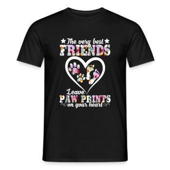 The Very Best Friends Leave Paw Prints On Your - Men's T-Shirt - black - Front - AI Model Male 178 light (178cm)