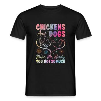 Chickens And Dogs Make Me Happy You Not So Much - Men's T-Shirt - black - Front - AI Model Male 178 light (178cm)