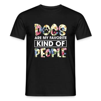 Les chiens sont mon genre préféré de personnes Funny Flower - T-shirt homme - noir - Devant - AI Model Male 178 light (178cm)