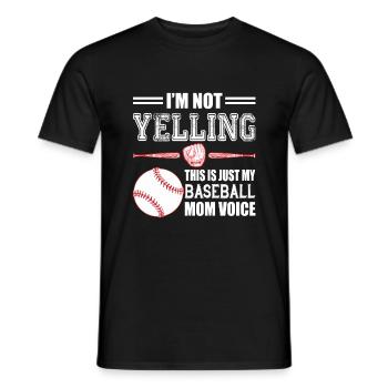 Je ne crie pas, c'est juste ma voix de maman de baseball - T-shirt homme - noir - Devant - AI Model Male 178 light (178cm)