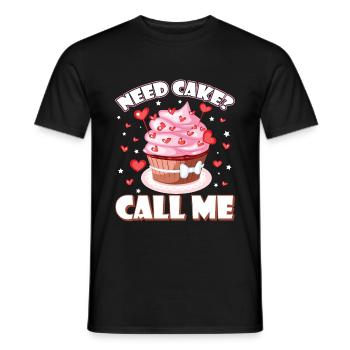 Besoin de gâteau Appelez-moi Drôle de Cuisson Amant Sarcasme Femmes - T-shirt homme - noir - Devant - AI Model Male 178 light (178cm)