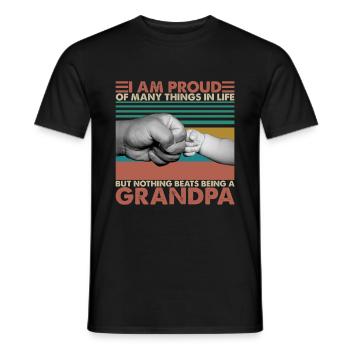 Les choses dans la vie mais rien ne vaut d'être un grand-père - T-shirt homme - noir - Devant - AI Model Male 178 light (178cm)