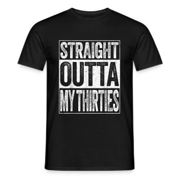 tout droit sorti de la trentaine - T-shirt homme - noir - Devant - AI Model Male 178 light (178cm)