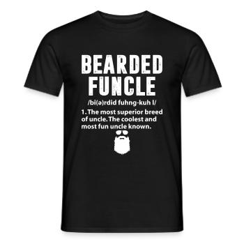 Bearded Funcle Funny Uncle Definition Sarcasm - Men's T-Shirt - black - Front - AI Model Male 178 light (178cm)