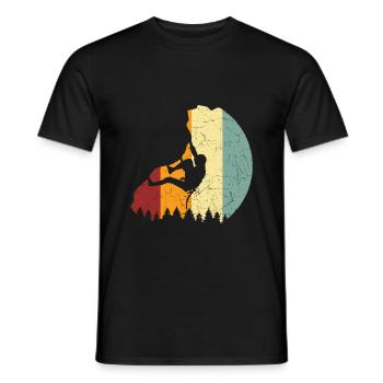 Escalade cadeau alpiniste rocher rétro - T-shirt homme - noir - Devant - AI Model Male 178 light (178cm)
