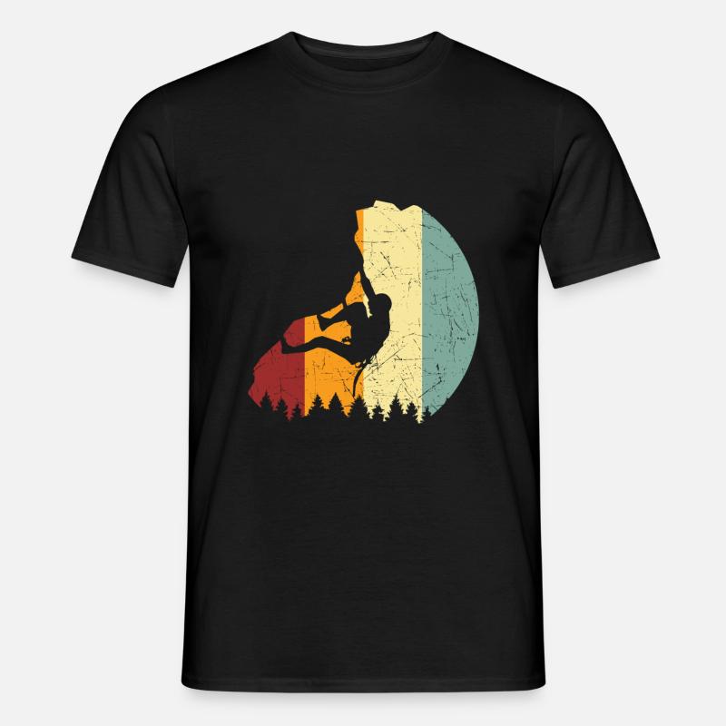 Kletterer Geschenk Bergsteiger Retro Boulder - Männer T-Shirt - Schwarz