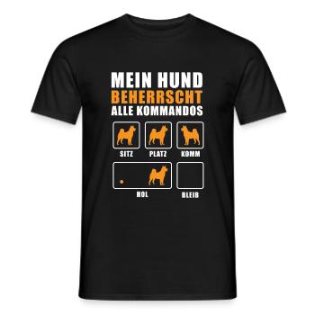 Hundehalter Mein Hund beherrscht alle Kommandos - Männer T-Shirt - Schwarz - Vorne - AI Model Male 178 light (178cm)