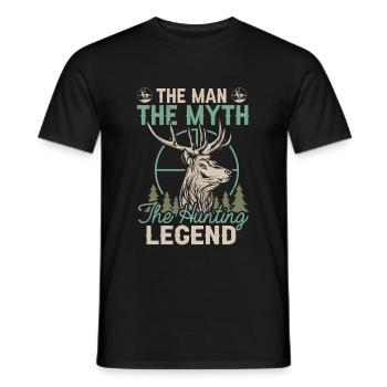 L'Homme Le Mythe La Légende De La Chasse Drôle De Cerf - T-shirt homme - noir - Devant - AI Model Male 178 light (178cm)