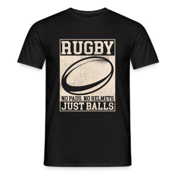 Rugby No Pads No Helmet Just Balls Rugby Player - T-shirt homme - noir - Devant - AI Model Male 178 light (178cm)