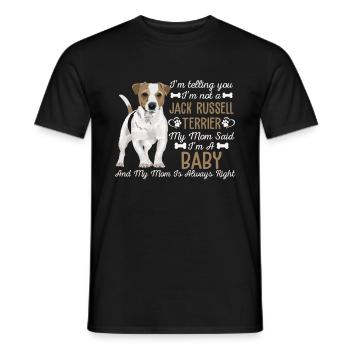 Jack Russell Dog Mom T Shirt - Men's T-Shirt - black - Front - AI Model Male 178 light (178cm)
