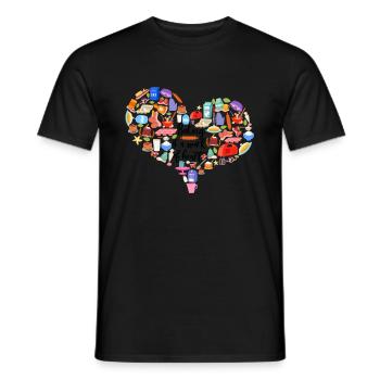 Baking Lovers T Shirt Baking Is A Work Of Heart - Men's T-Shirt - black - Front - AI Model Male 178 light (178cm)