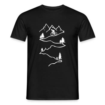 MTB mountain biker mountain bike downhill rider - Men's T-Shirt - black - Front - AI Model Male 178 light (178cm)