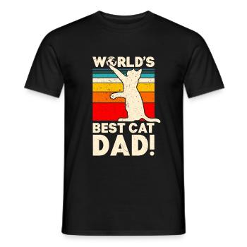 World's Best Cat Dad T-Shirt Funny Cat Dad - Men's T-Shirt - black - Front - AI Model Male 178 light (178cm)