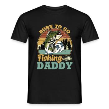 Born to go fishing avec papa t-shirt - T-shirt homme - noir - Devant - AI Model Male 178 light (178cm)
