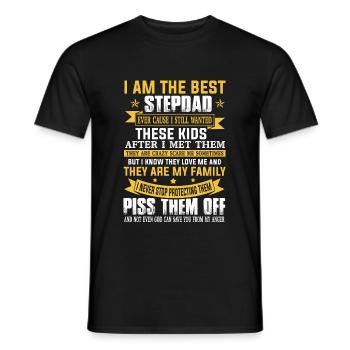 Bonus Dad T-Shirt Best Stepdad Ever - Männer T-Shirt - Schwarz - Vorne - AI Model Male 178 light (178cm)