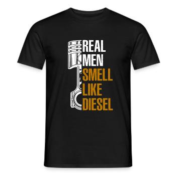 Real Men Smell Like Diesel T Shirt - Men's T-Shirt - black - Front - AI Model Male 178 light (178cm)