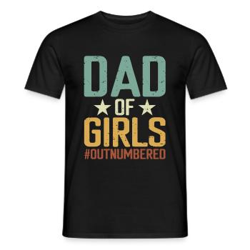 T-shirt Papa Of Girl Outdumbered - T-shirt homme - noir - Devant - AI Model Male 178 light (178cm)