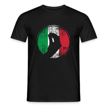 Italy Italians hand gesture Italian flag - Men's T-Shirt - black - Front - AI Model Male 178 light (178cm)