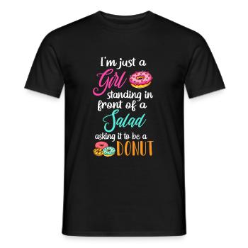 Standing In Front Of Salad Asking It To Be A Donut - Men's T-Shirt - black - Front - AI Model Male 178 light (178cm)