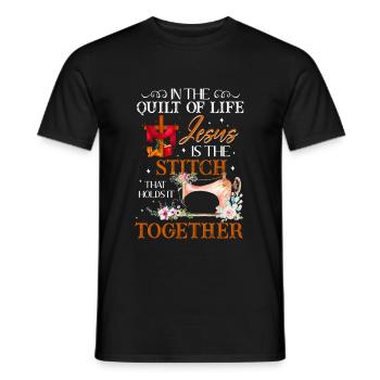 In The Quilt Of Life Jesus Is The Stitch - Men's T-Shirt - black - Front - AI Model Male 178 light (178cm)