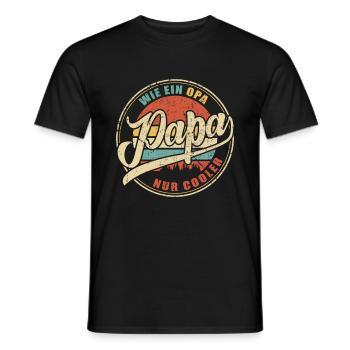 Dad Like A Grandpa Just Cool Father Father's Day Done - Men's T-Shirt - black - Front - AI Model Male 178 light (178cm)