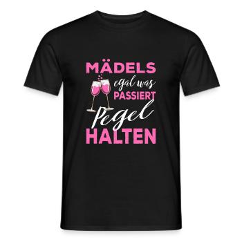 Mädels Pegel halten Party JGA Junggesellinen - Männer T-Shirt - Schwarz - Vorne - AI Model Male 178 light (178cm)