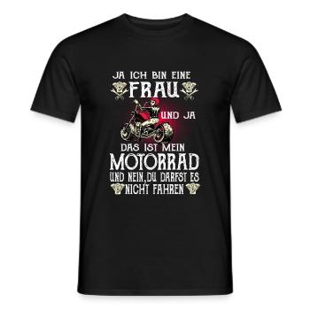 Motorrad Bikerin fahren ja ich bin eine Frau - Männer T-Shirt - Schwarz - Vorne - AI Model Male 178 light (178cm)