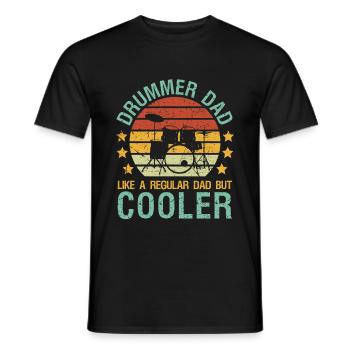 Batterie papa batteur cadeau batteur - T-shirt homme - noir - Devant - AI Model Male 178 light (178cm)