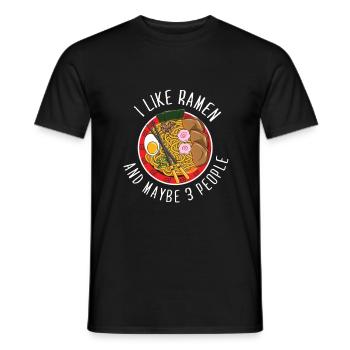 Ich liebe Ramen und vielleicht drei 3 Leute - Männer T-Shirt - Schwarz - Vorne - AI Model Male 178 light (178cm)