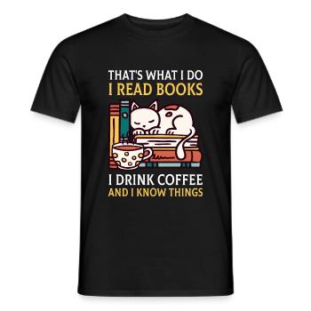 C'est ce que je fais je lis des livres que je bois - T-shirt homme - noir - Devant - AI Model Male 178 light (178cm)