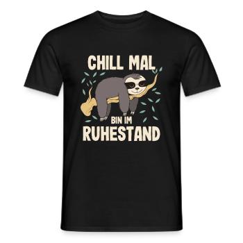 Chill mal Bin im Ruhestand Faultier Rente Geschenk - Männer T-Shirt - Schwarz - Vorne - AI Model Male 178 light (178cm)
