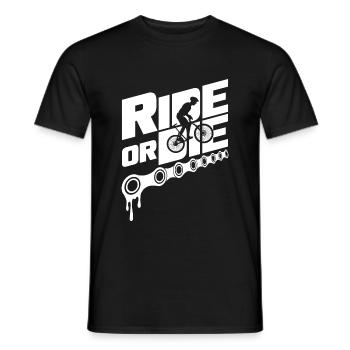 Ride or Die Mountainbiker VTT Vélo VTT - T-shirt homme - noir - Devant - AI Model Male 178 light (178cm)