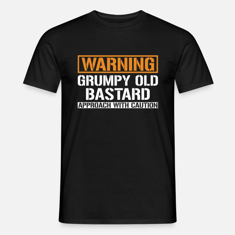 Warning Grumpy Old Bastard T-Shirt - Männer T-Shirt - Schwarz