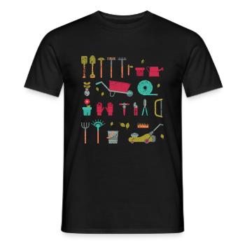 Jardinier paysagiste Evolution Horticulture - T-shirt homme - noir - Devant - AI Model Male 178 light (178cm)