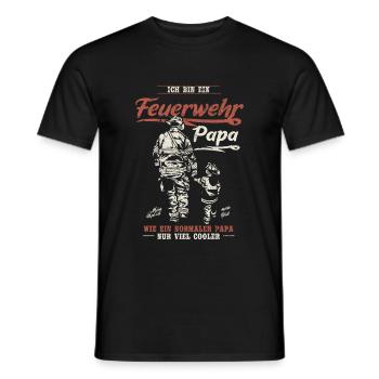 Feuerwehr Papa Feuerwehrmann Firefighter Vatertag - Männer T-Shirt - Schwarz - Vorne - AI Model Male 178 light (178cm)