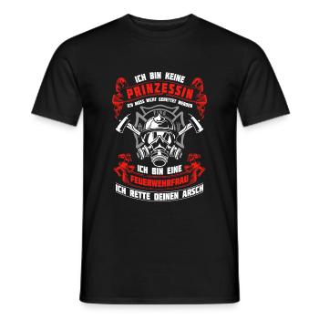 Feuerwehrfrau Feuer Rettung Freiwillige Feuerwehr - Männer T-Shirt - Schwarz - Vorne - AI Model Male 178 light (178cm)