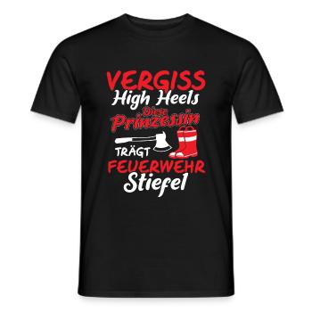 Feuerwehrfrau Feuerwehrstiefel Spruch Feuerwehr - Männer T-Shirt - Schwarz - Vorne - AI Model Male 178 light (178cm)
