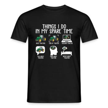Things I Do In My Spare Time Tractors T Shirt - T-shirt homme - noir - Devant - AI Model Male 178 light (178cm)
